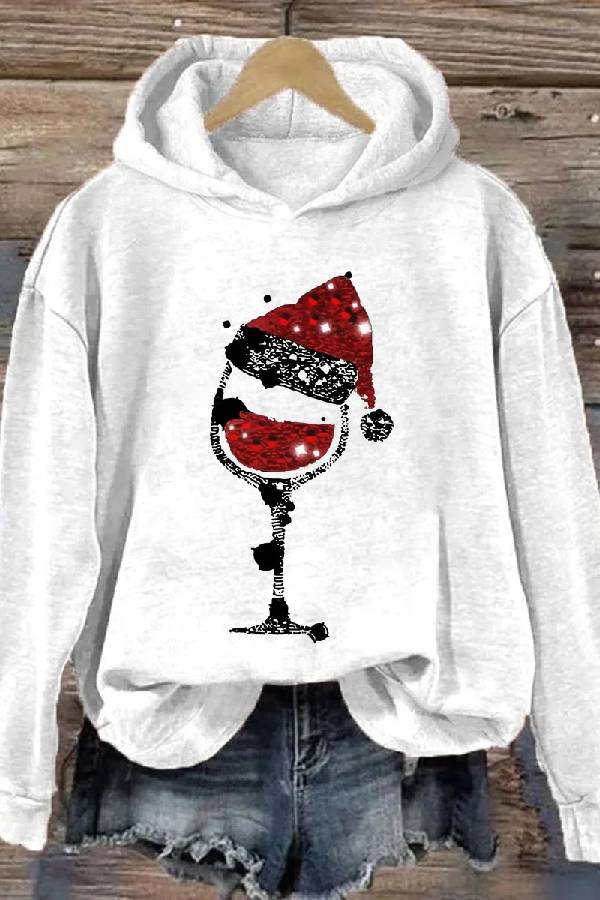 Christmas Wine Glasses Hoodie