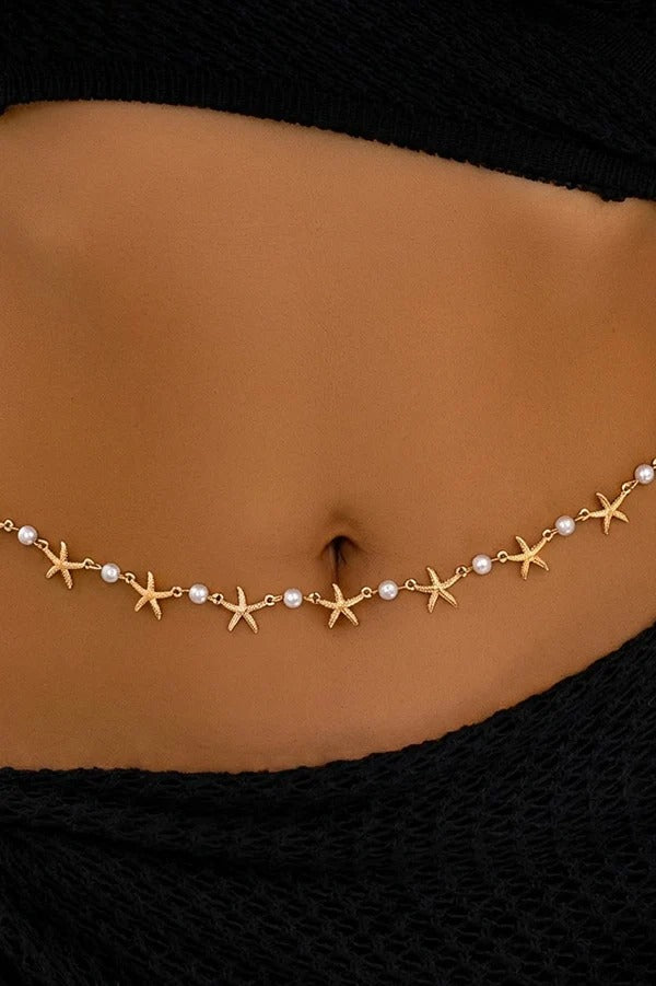 Vintage-style Ethnic Openwork Floral Body Chain