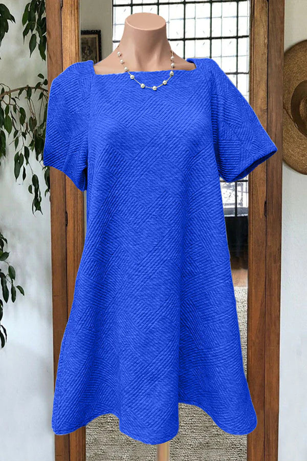 Cozy Square Neck Textured Dress