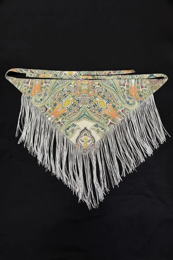 Bohemian-style Triangular Scarf Belt with Tassels
