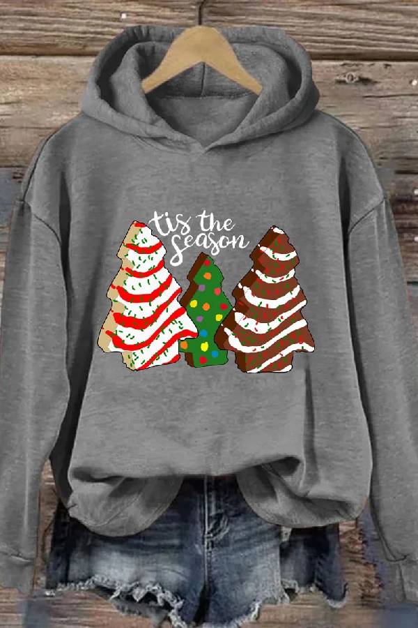 Tis The Season Christmas Cake Tree Hoodie