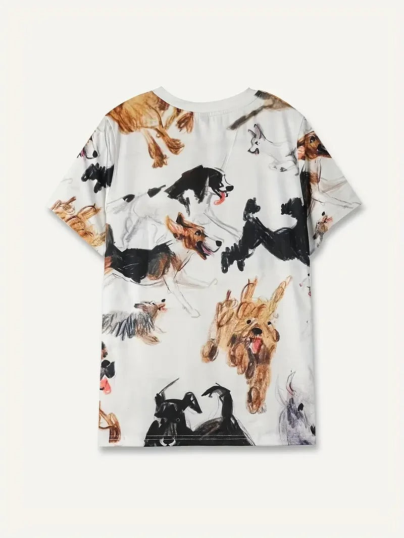 Women's Dog printed Short-Sleeved T-Shirt