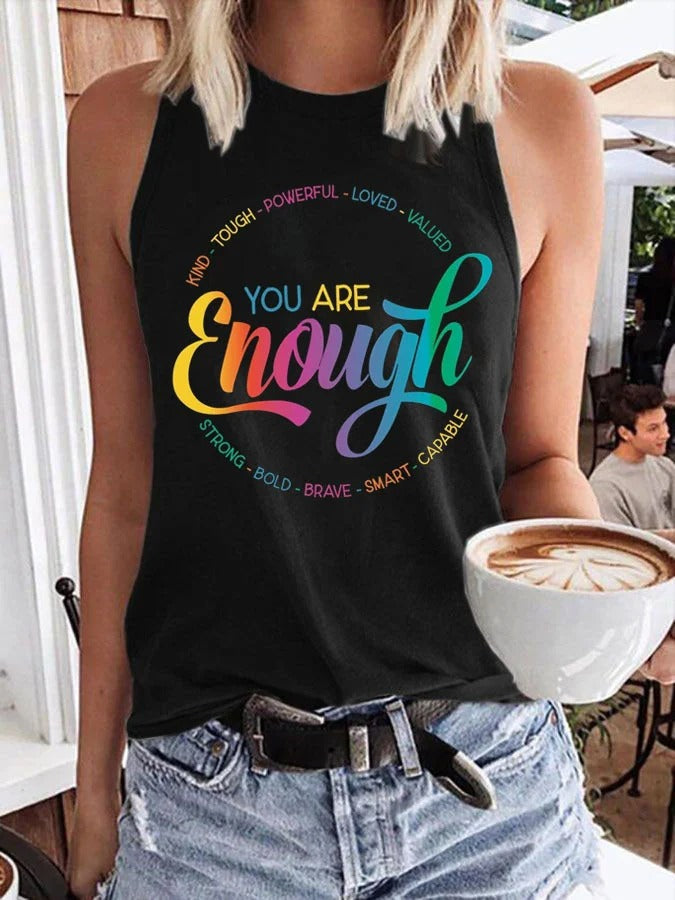 Women's You Are Enough Pride Month Design Casual Tank Top