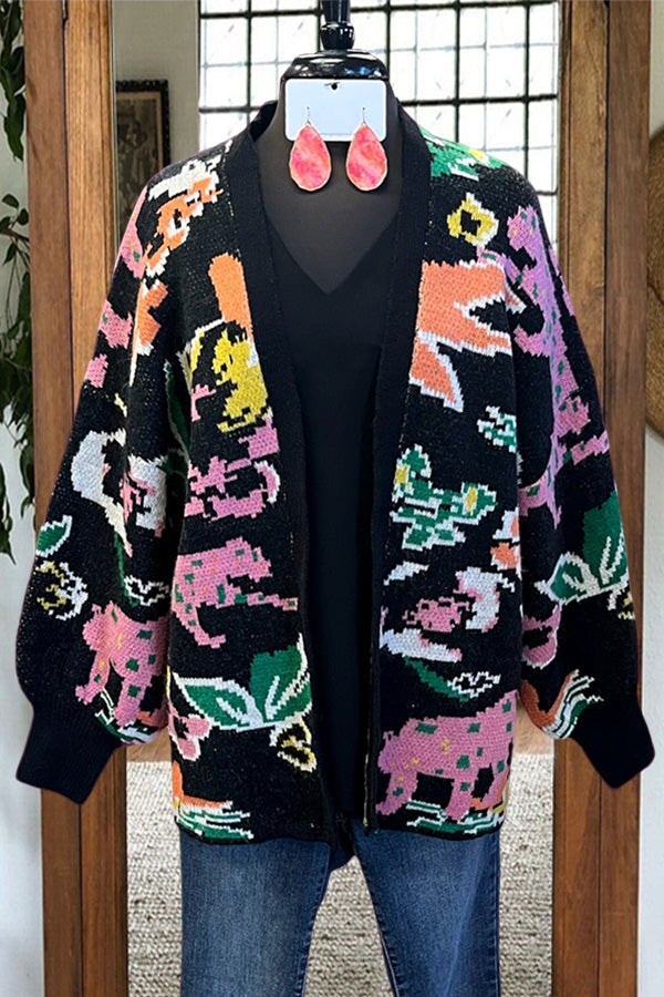 Casual Floral Print Cardigan