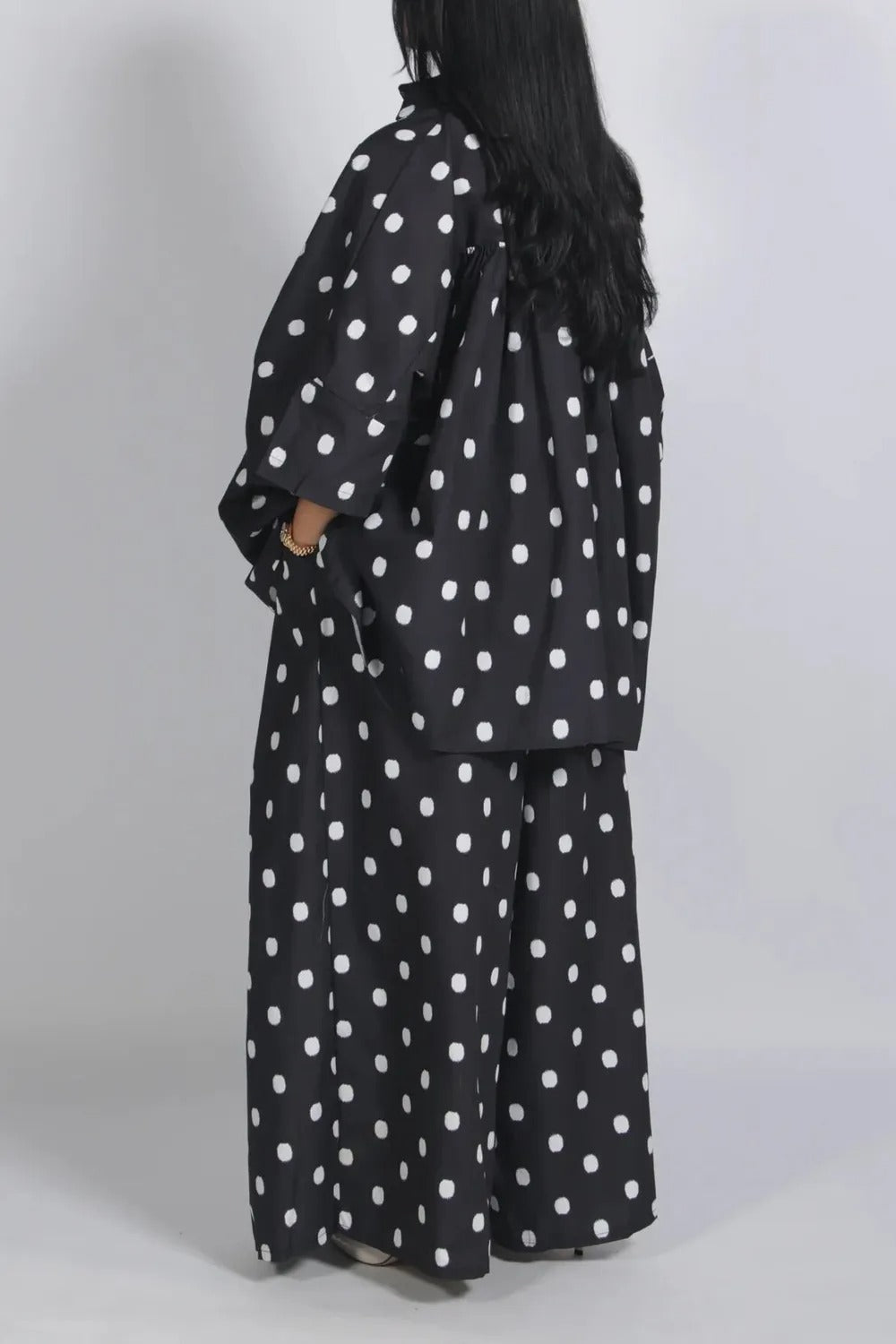 Polka Dot Loose Shirt Wide-leg Pants Two-piece Set