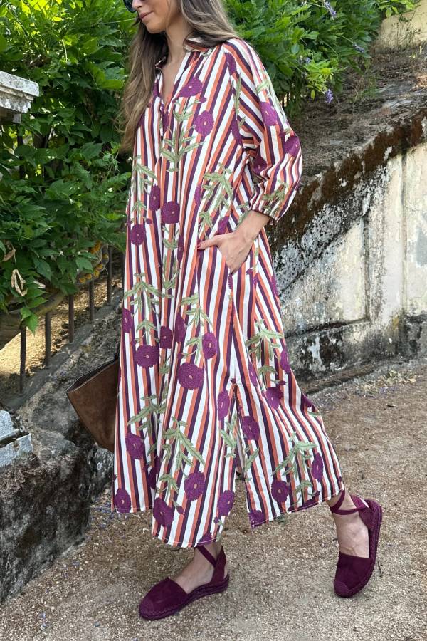 Vestido comillas Burdeos