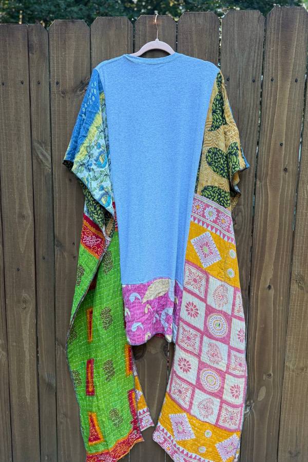 Dolly Parton Kantha Patchwork Kimono Sleeve Top