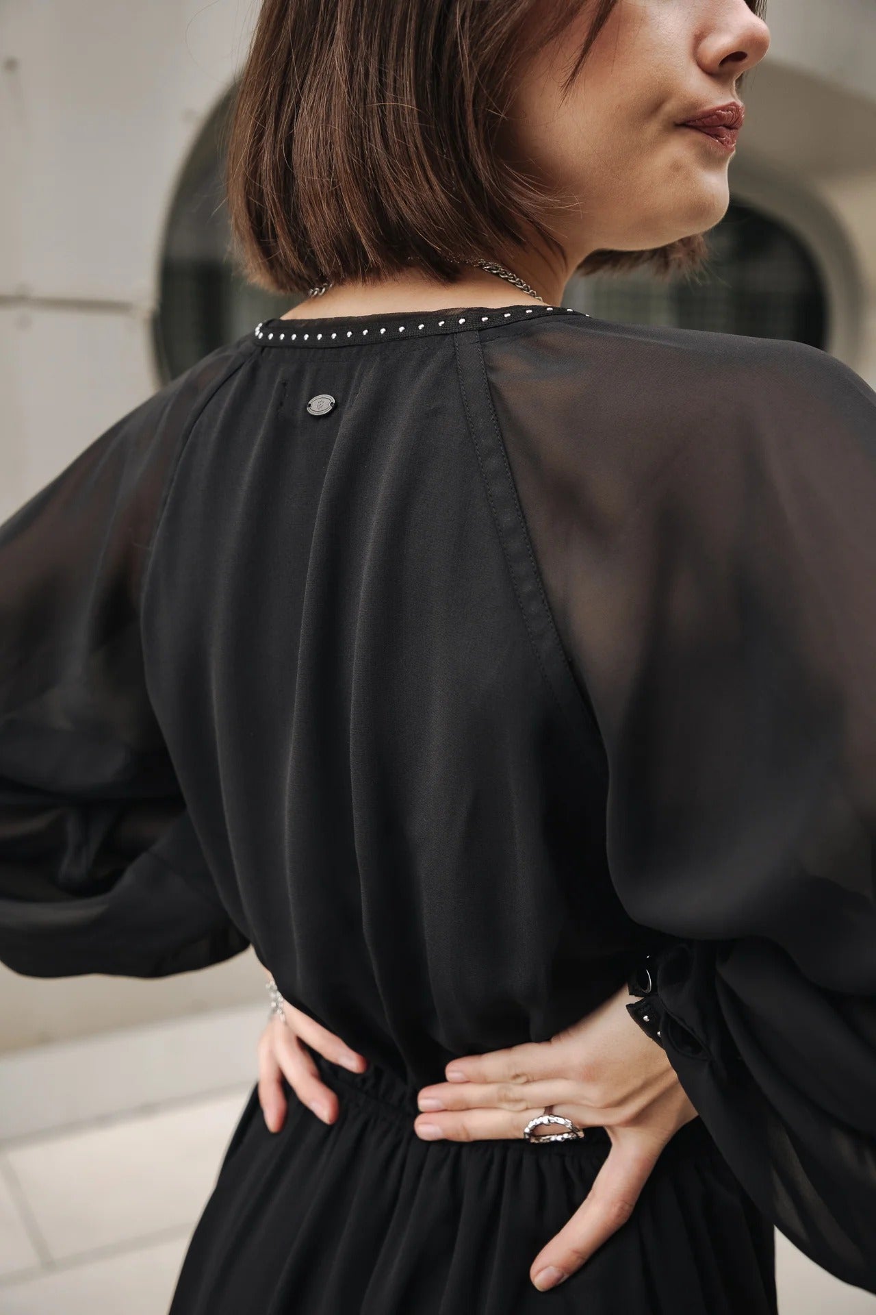 Cache effect dress Woman black