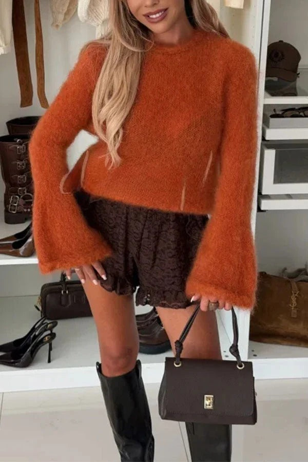 Elena Flared-Sleeve Mohair Sweater