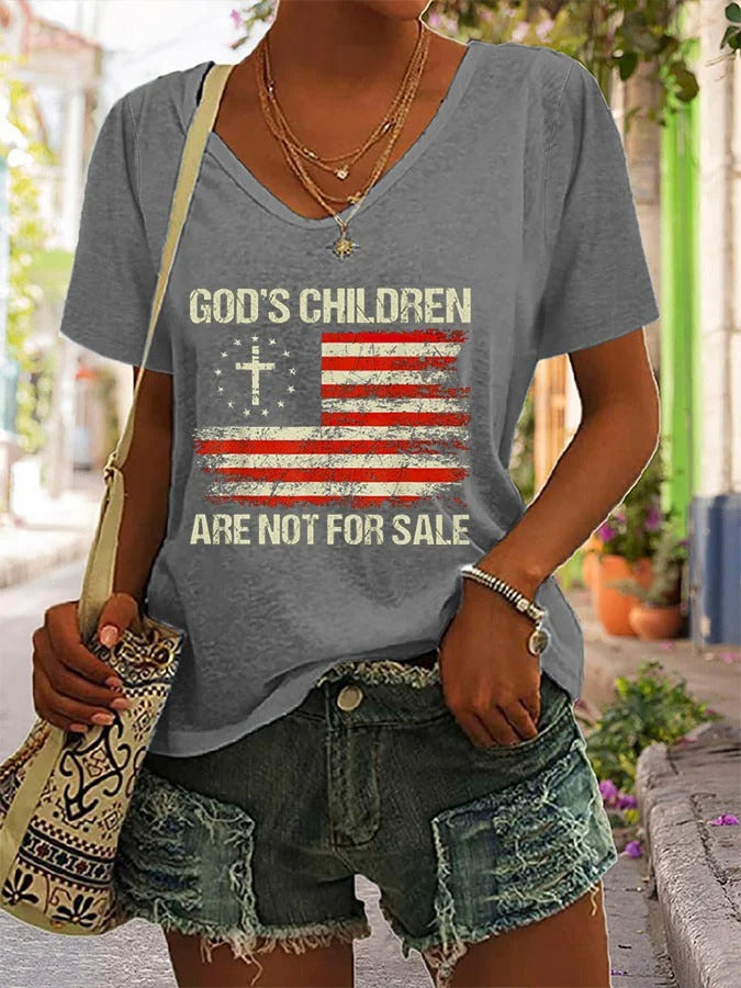 Women's God'S Children Are Not For Sale Print Short Sleeve T-Shirt