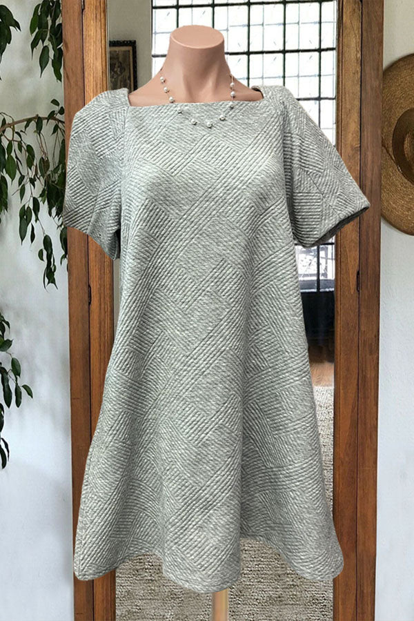 Cozy Square Neck Textured Dress