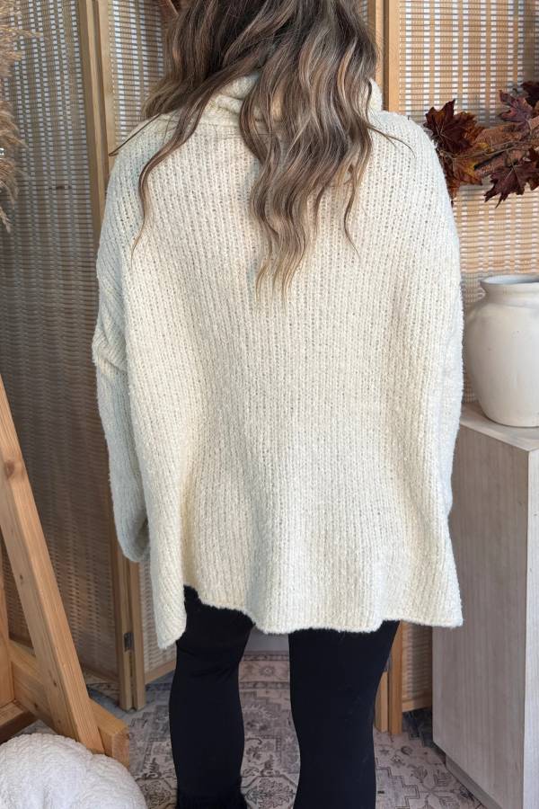 On the Go Cowl Neck Sweater Vanilla