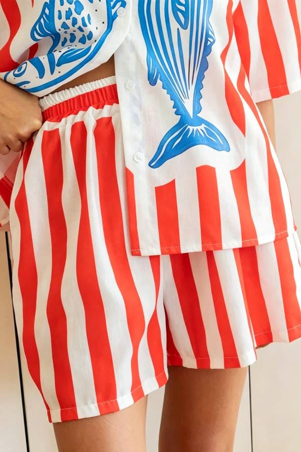 Seaside Holiday Striped Loungewear Set