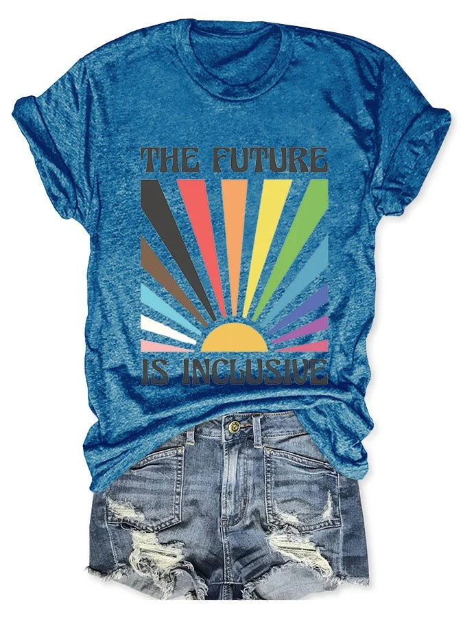 Women's LGBTQ The Future Is Inclusive Print Crew Neck T-Shirt