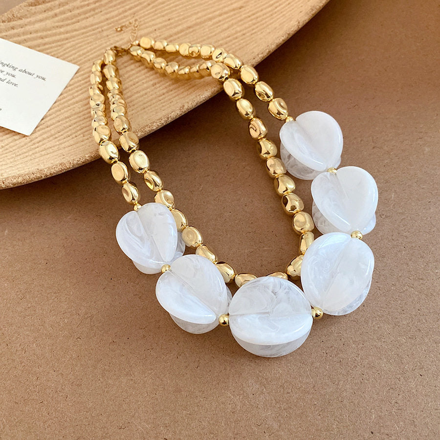 Two-Tone Gold Shell Choker Necklace
