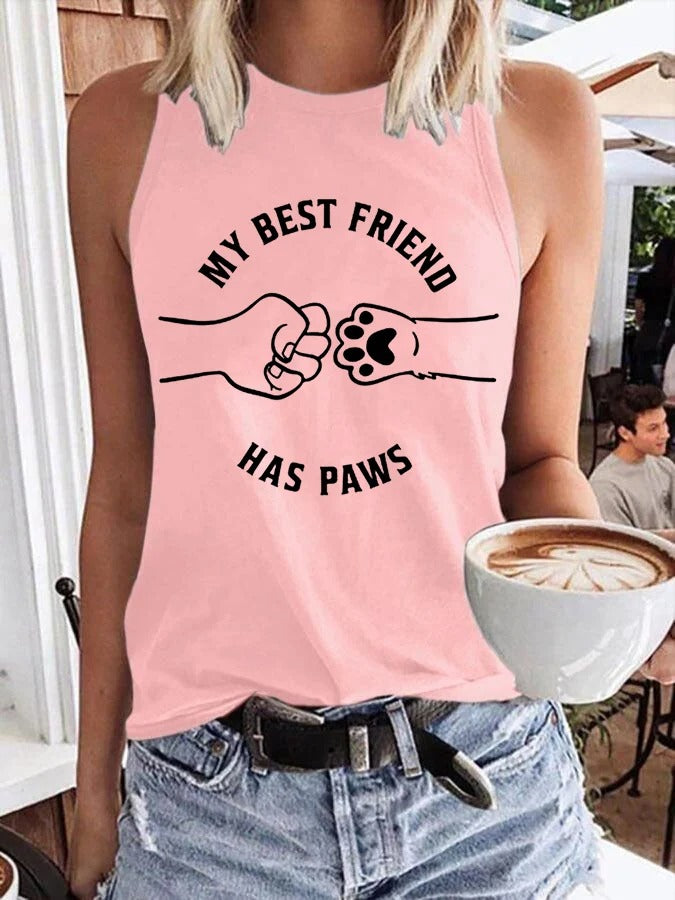 Women's My Best Friend Has Paws Dog Lovers Casual Vest