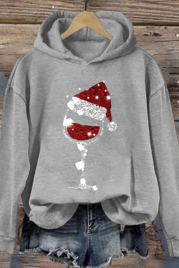 Christmas Wine Glasses Hoodie