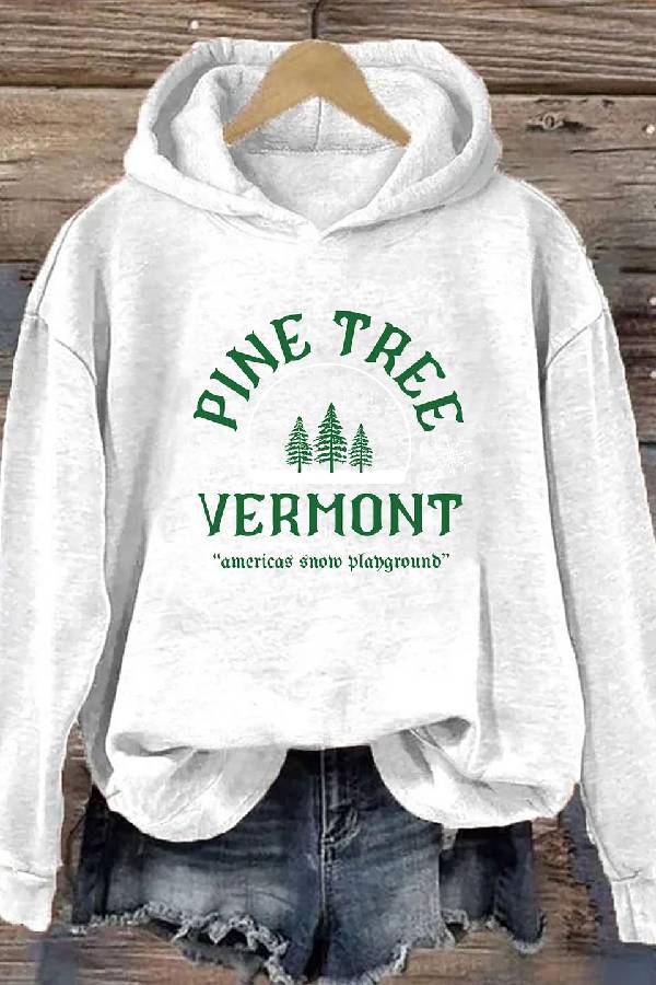 Pine Tree Vermont Christmas Hoodie