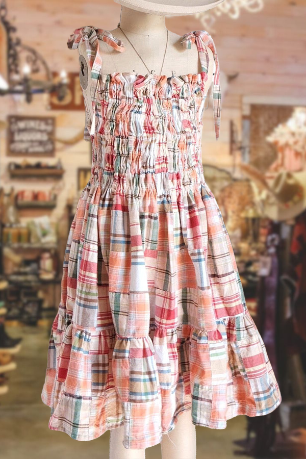 Intage Smocked Print Dress