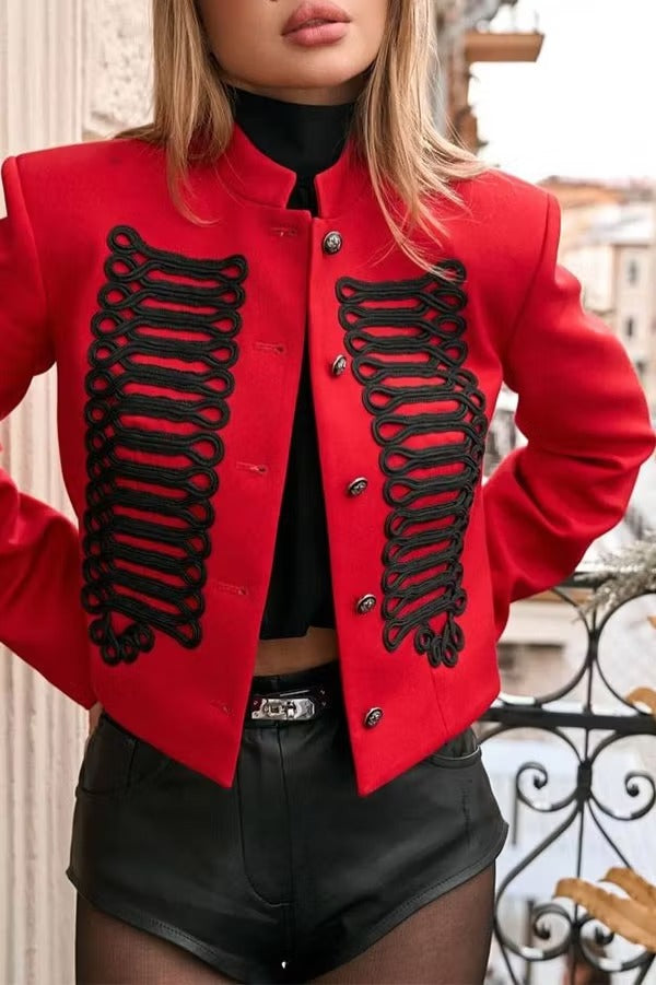 Aura Regal Military Corded Crop Jacket