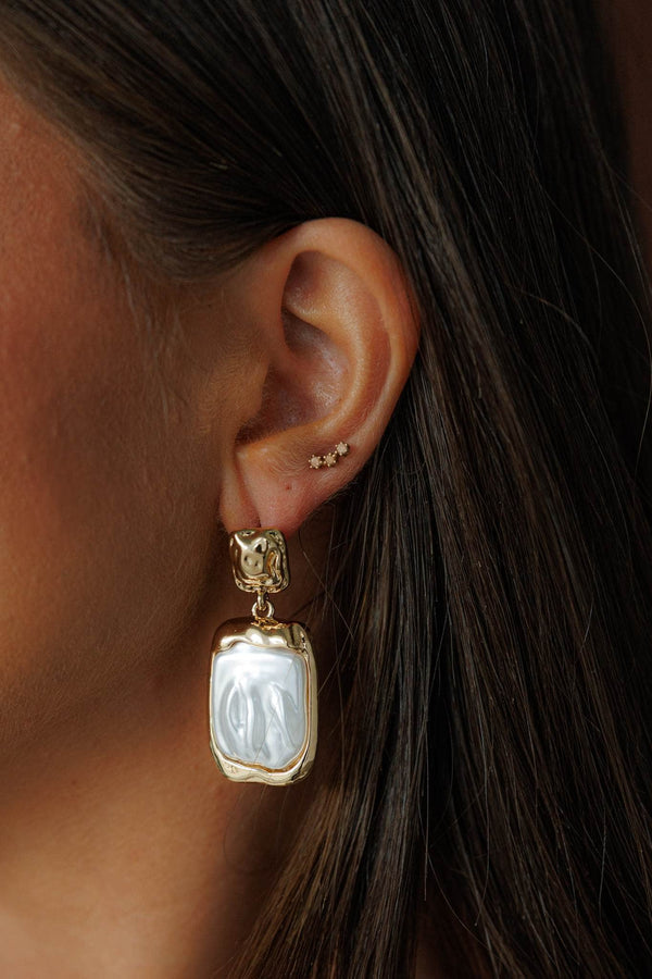 Gold Sculpted Drop Earrings