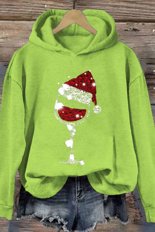 Christmas Wine Glasses Hoodie