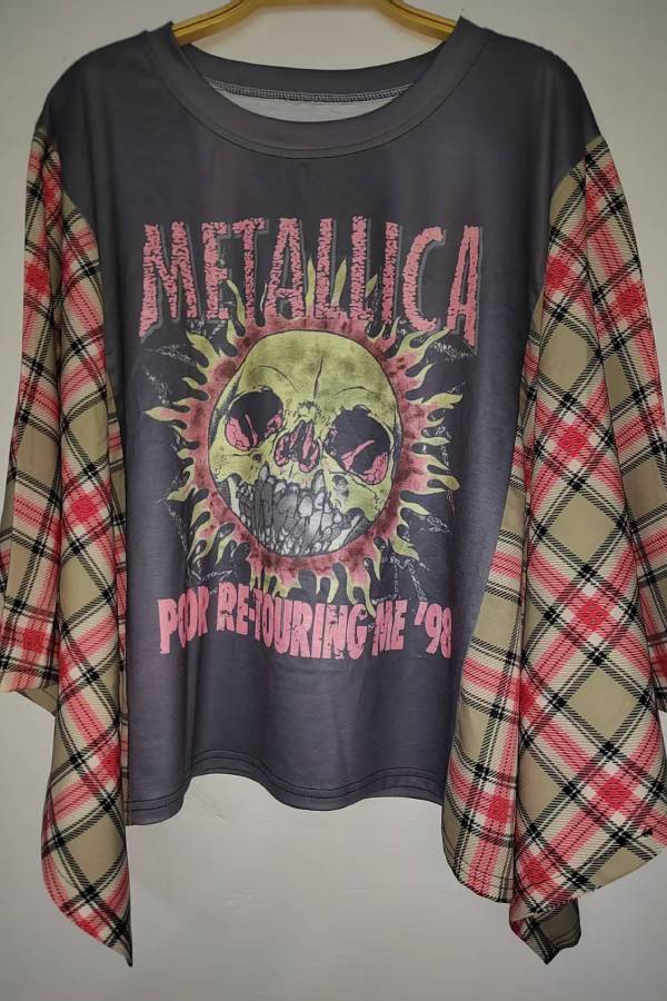 Metallica Plaid Panel Top