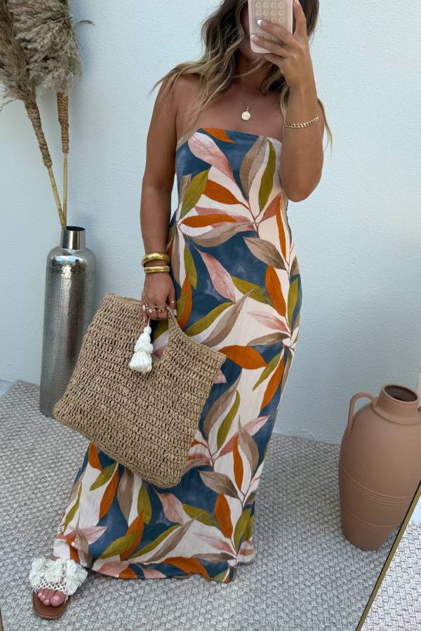 Persimmon Strapless Mumu Maxi Dress Multi