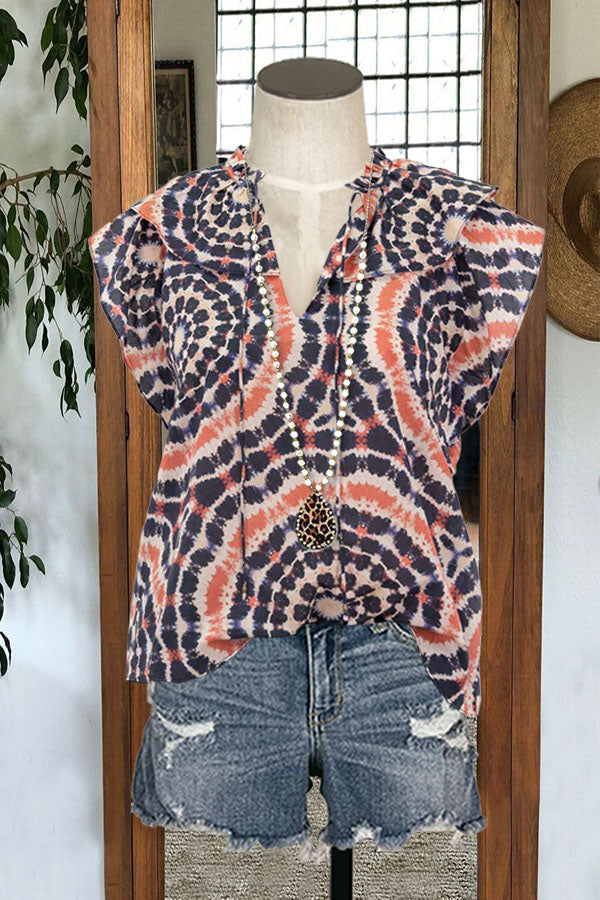 Casual Tie-dye Chiffon Top