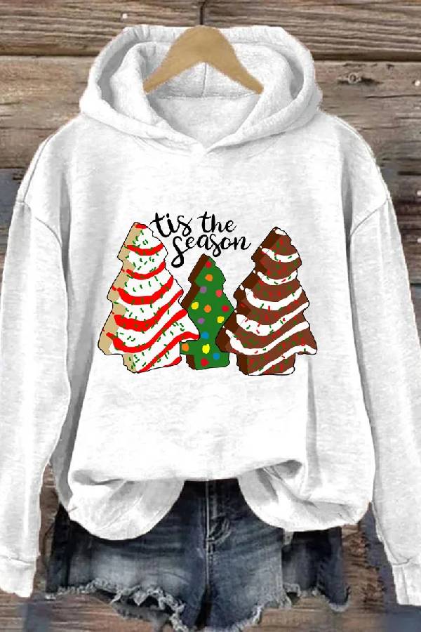 Tis The Season Christmas Cake Tree Hoodie