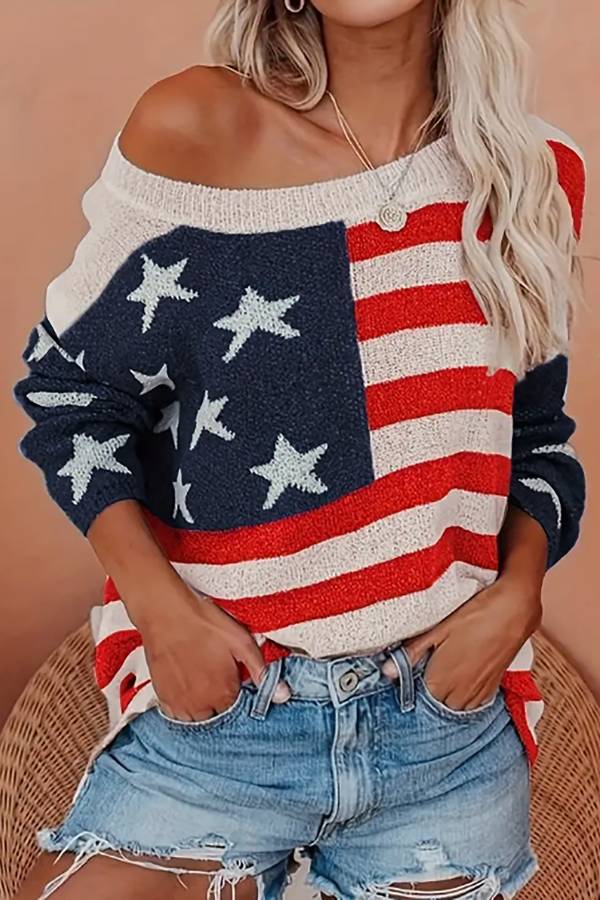 US flag long-sleeve top