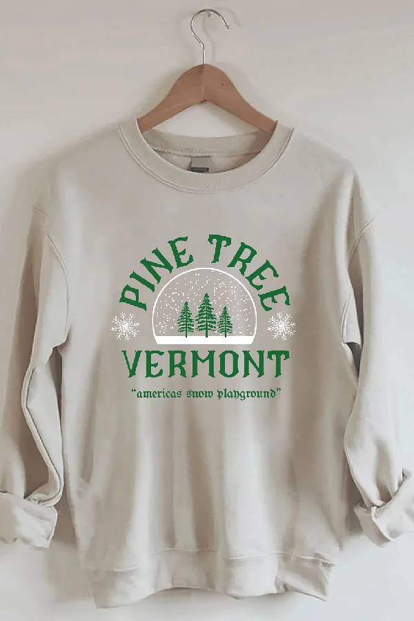 Pine Tree Vermont Christmas Sweatshirt