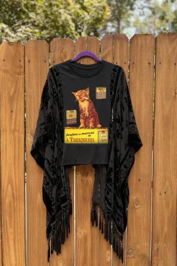 Smoking Cat Mixed T-shirt
