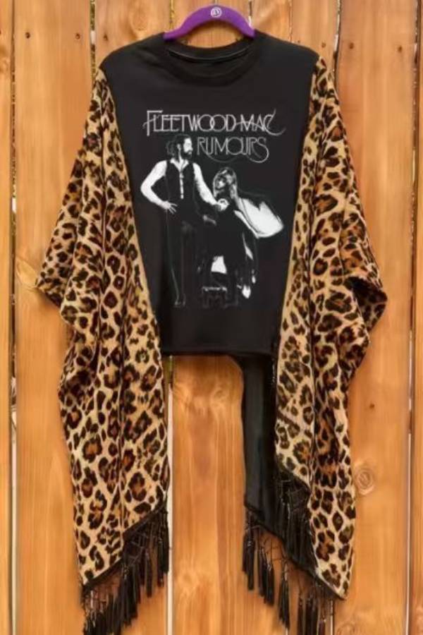 Leopard Fringe Rock Band Print