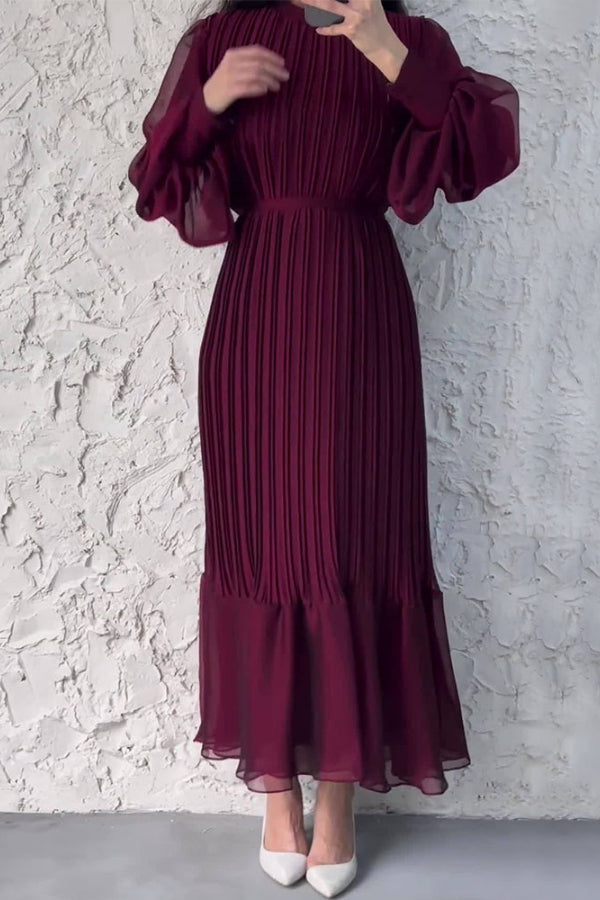 Sophisticated Long Pleated Dress