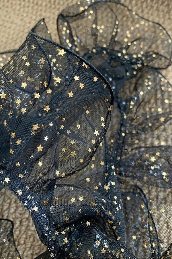 Black Multi-layered Ruffled Tulle Headband