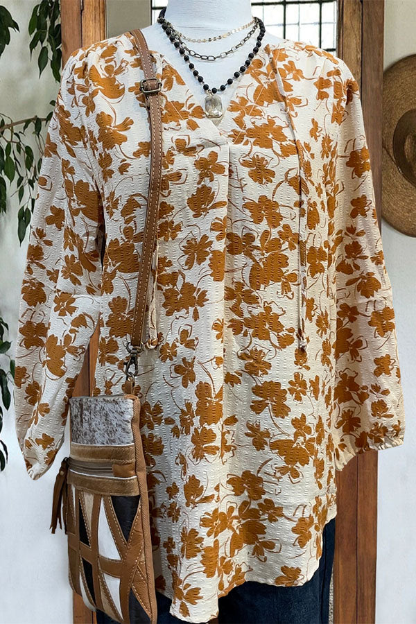 Casual Floral Print Blouse