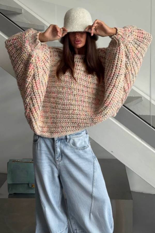 Chunky Knit Bow Back Sweater