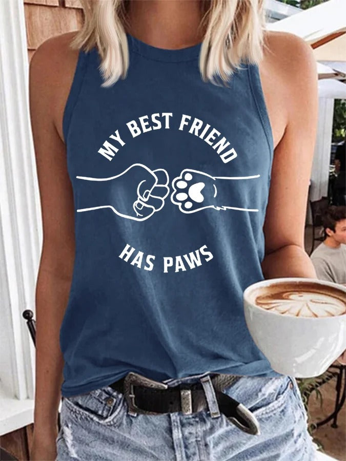 Women's My Best Friend Has Paws Dog Lovers Casual Vest