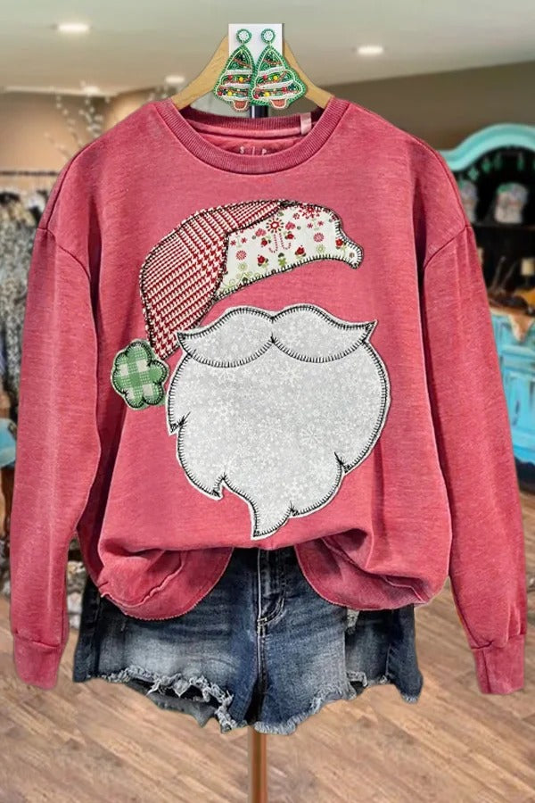 Christmas Santa Patch Sweatshirt