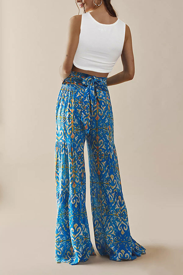 Pantalon évasé taille haute Pantalon ample