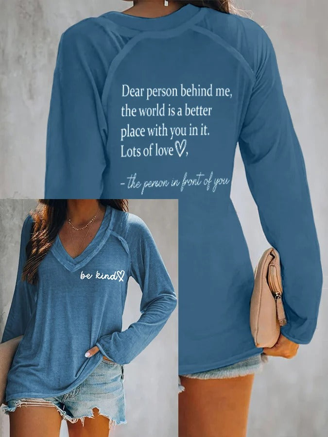 Women's Be Kind The World Is A Better Place With You In It Print Casual T-Shirt