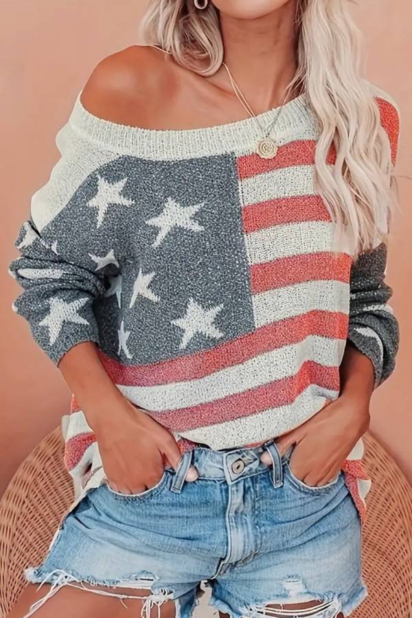 US flag long-sleeve top