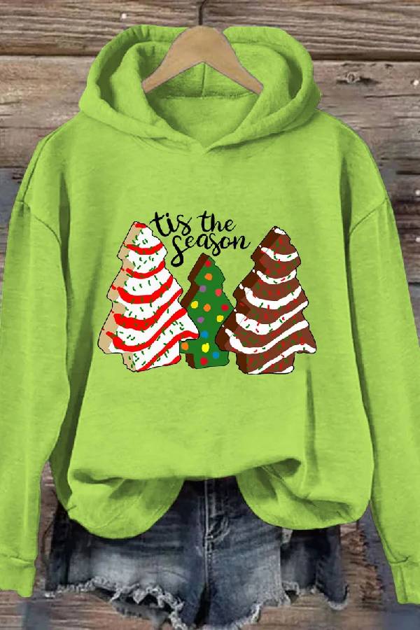 Tis The Season Christmas Cake Tree Hoodie