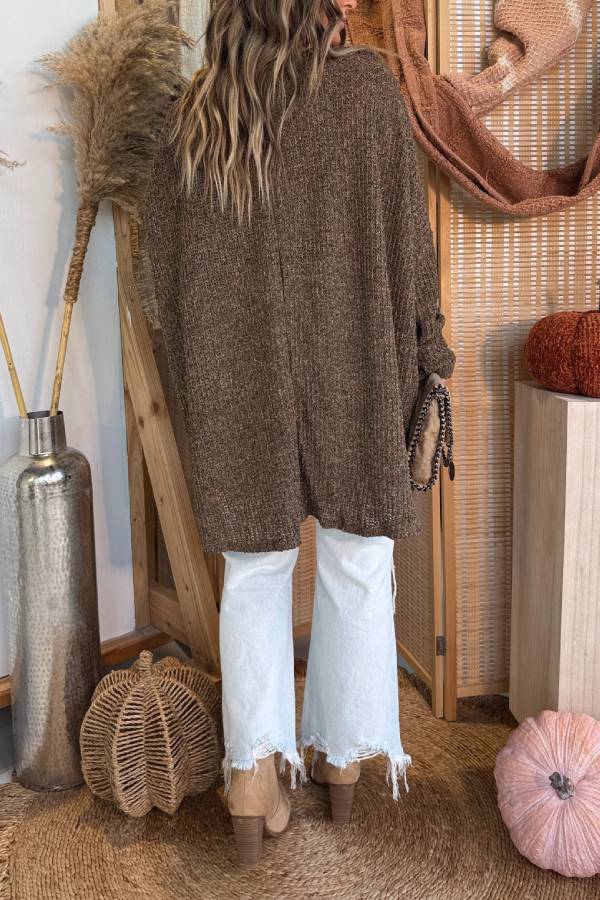 Maple Street Hi Lo Sweater Mocha