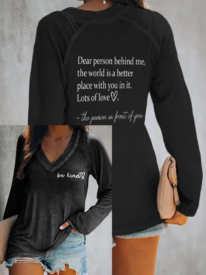 Women's Be Kind The World Is A Better Place With You In It Print Casual T-Shirt