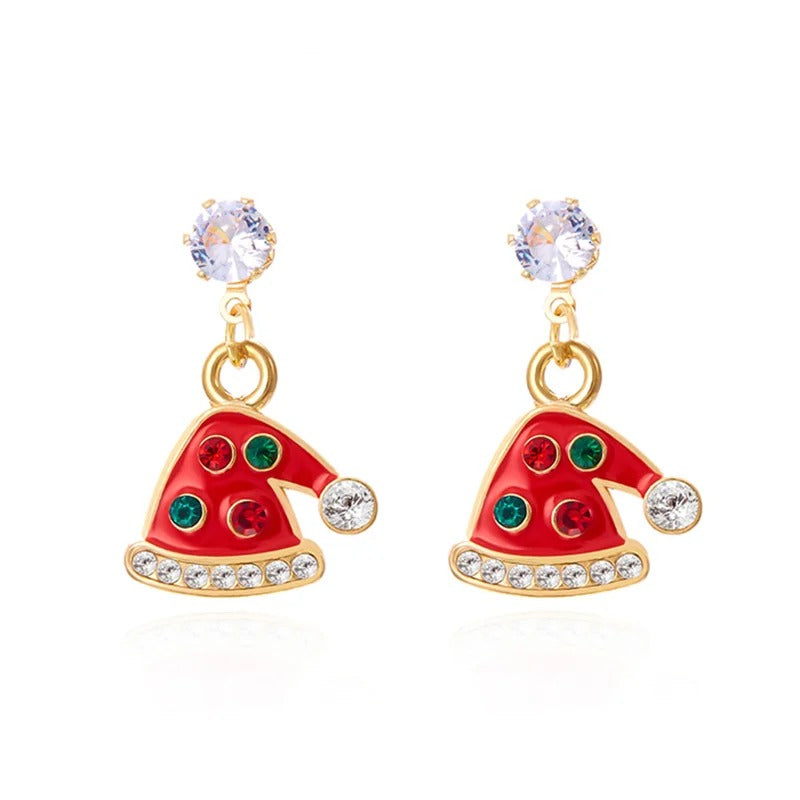 Sparkling Colourful Christmas Tree Earrings