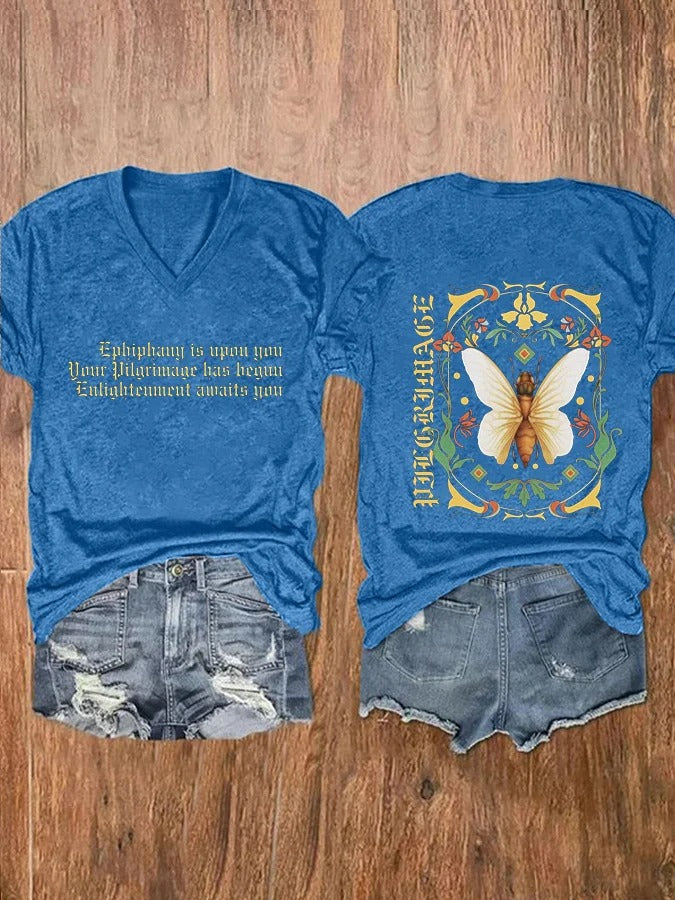 Women'S 2024 Year of The Cicada Print Casual T-Shirt