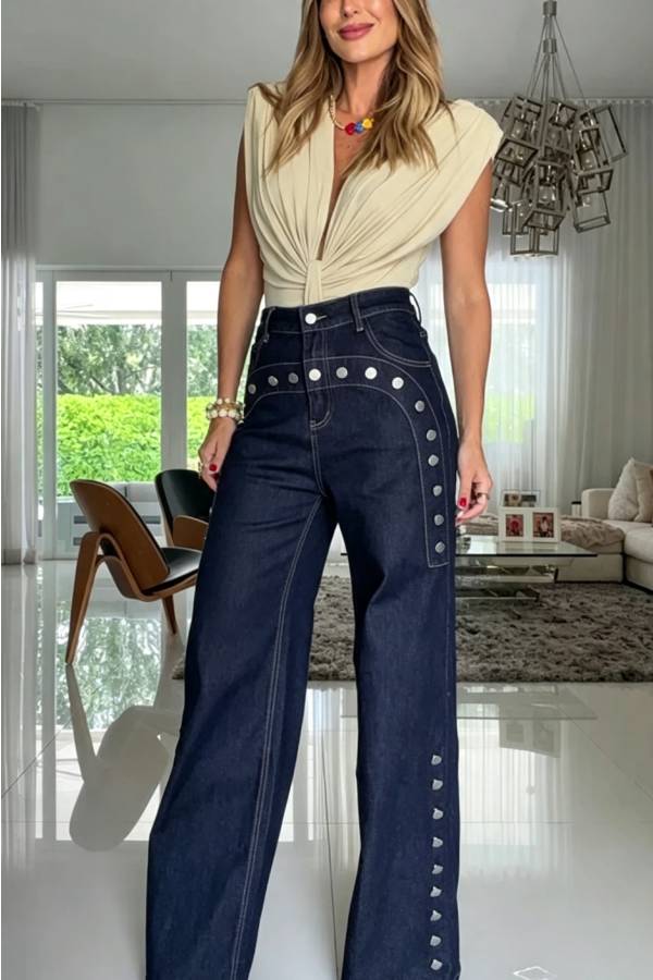 Ellie Stretch Fabric Deep V-neck Ruched Detail Short Sleeve Bodysuit