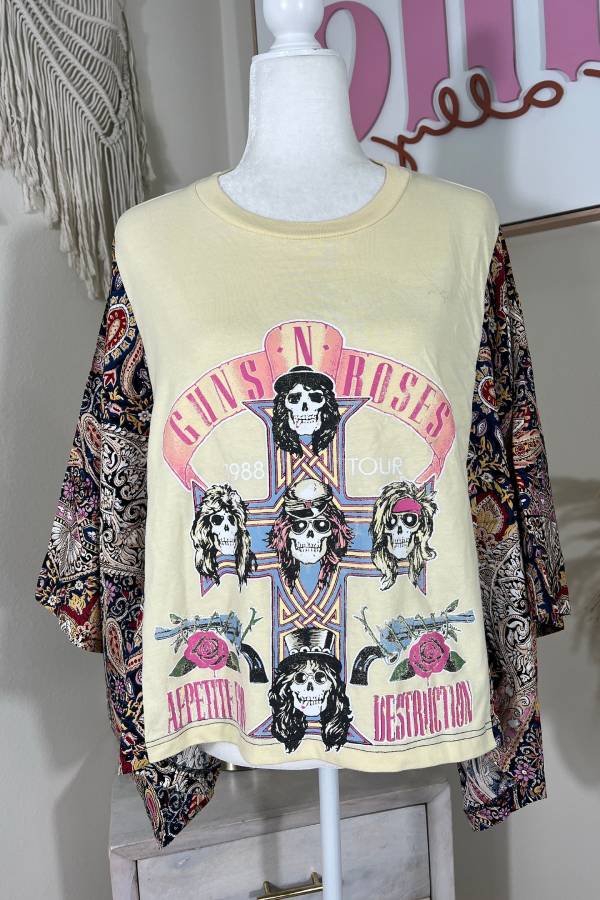 Guns N Roses Paisley Kimono Tee